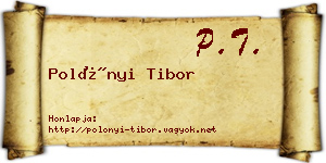 Polónyi Tibor névjegykártya